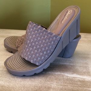 Skechers stretch weave comfort wedge slide
